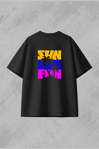 Remera oversize - SUN SEA FUN